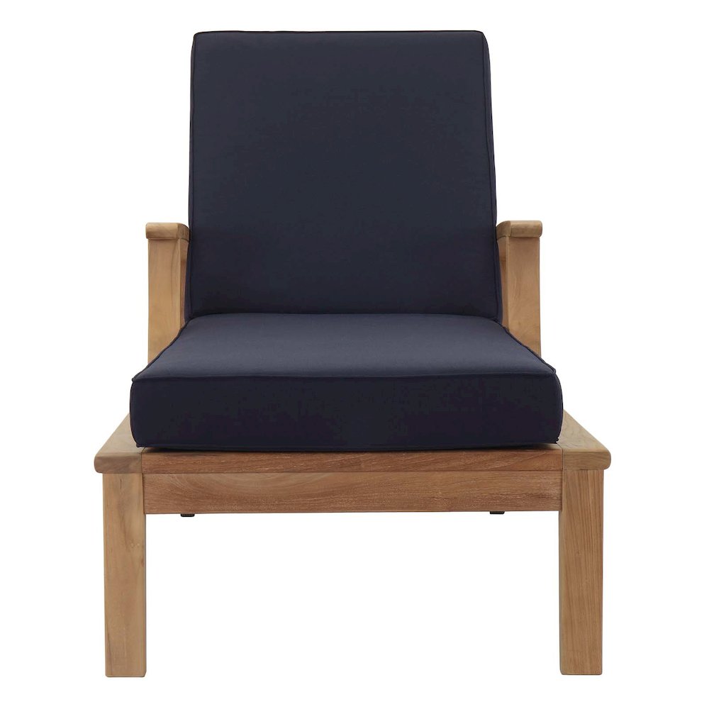 Marina Outdoor Patio Teak Single Chaise. Picture 4
