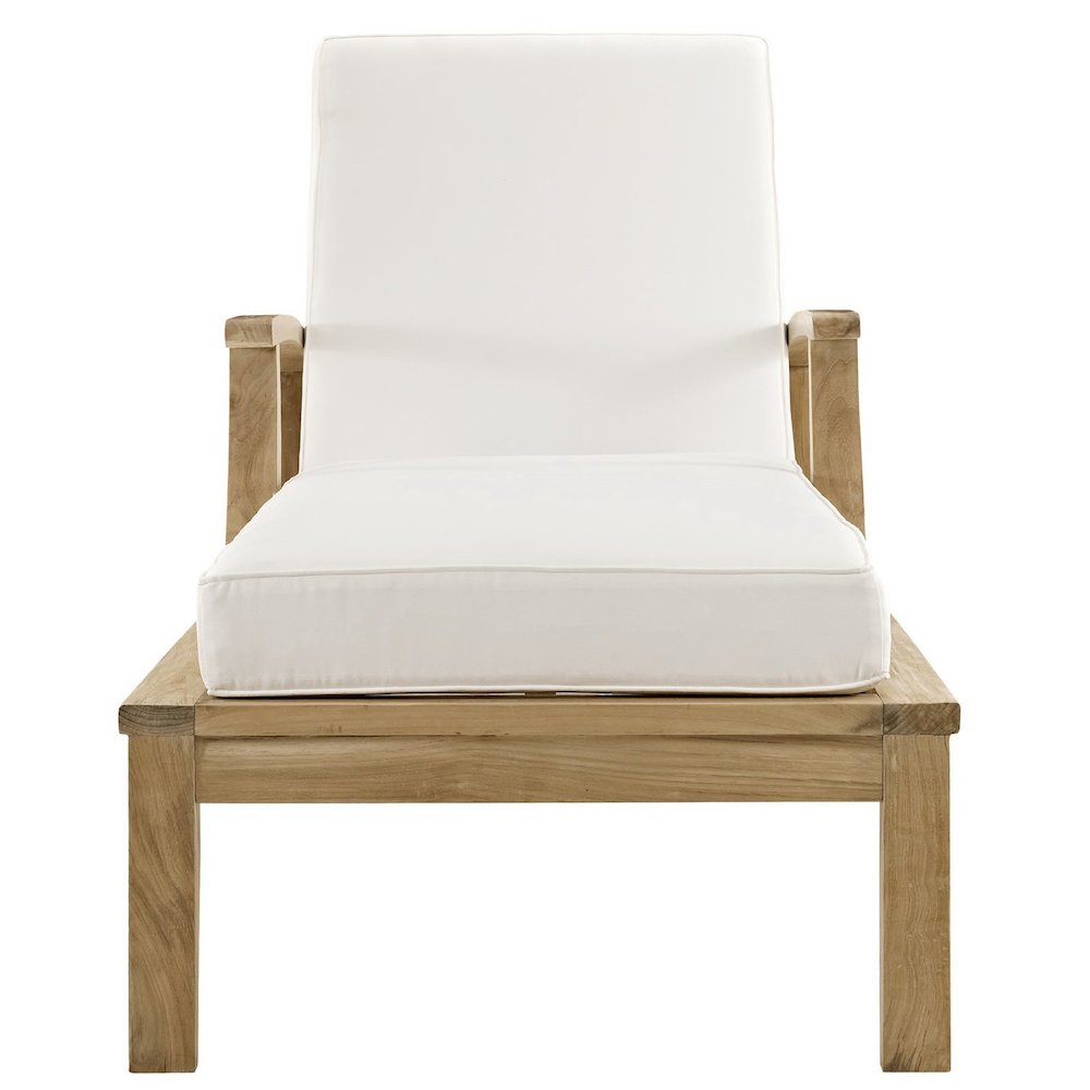 Marina Outdoor Patio Teak Single Chaise. Picture 2