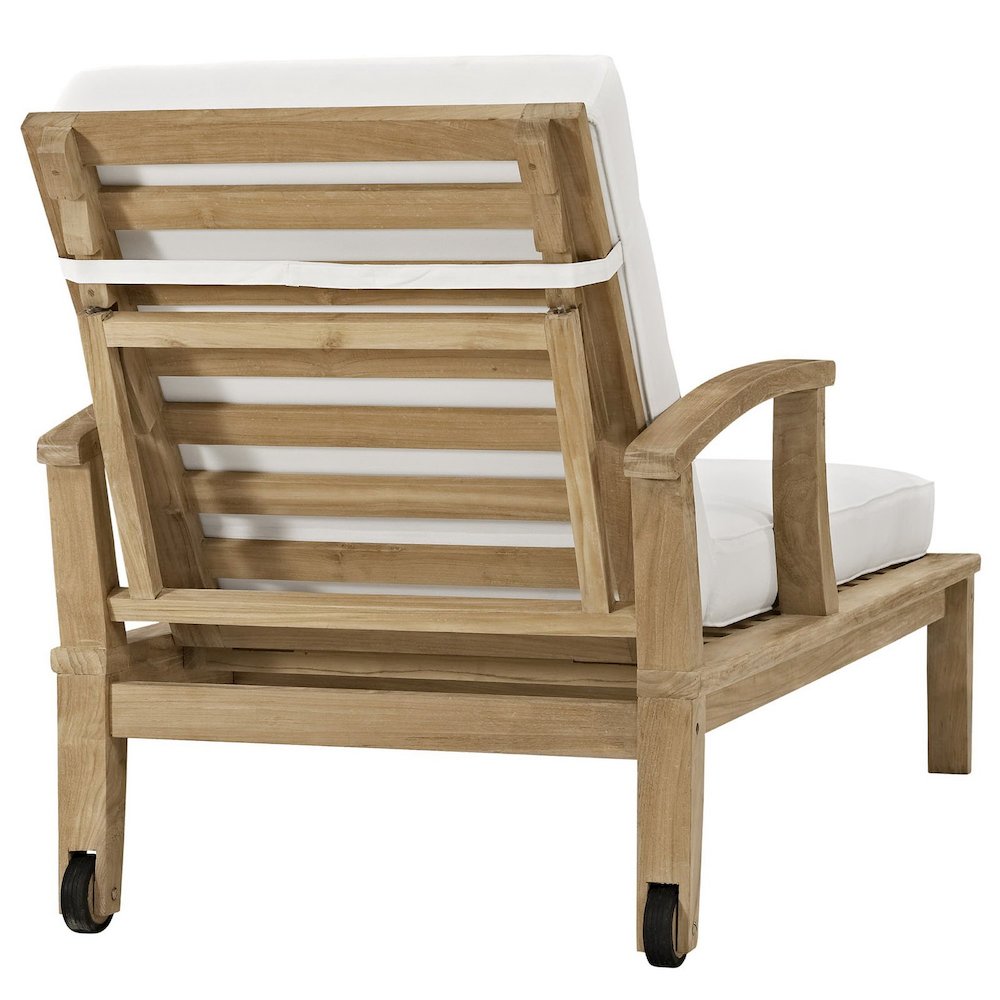 Marina Outdoor Patio Teak Single Chaise. Picture 4