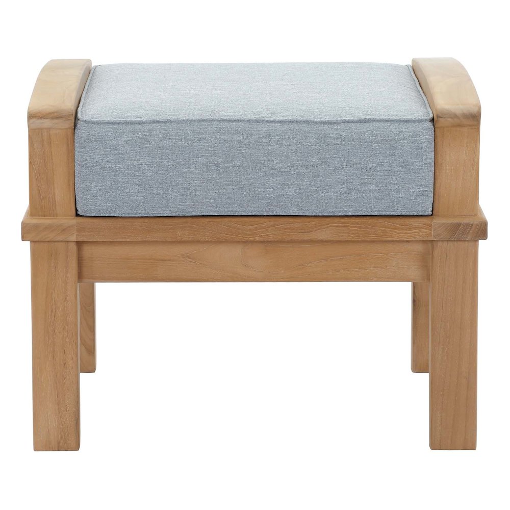 Marina Outdoor Patio Teak Ottoman. Picture 3