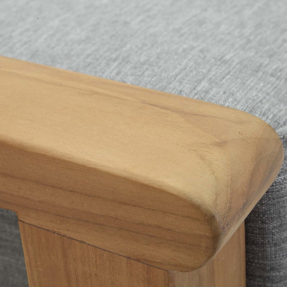 Marina Outdoor Patio Teak Ottoman. Picture 4