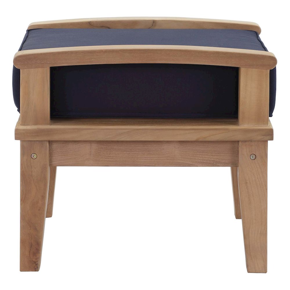 Marina Outdoor Patio Teak Ottoman. Picture 2