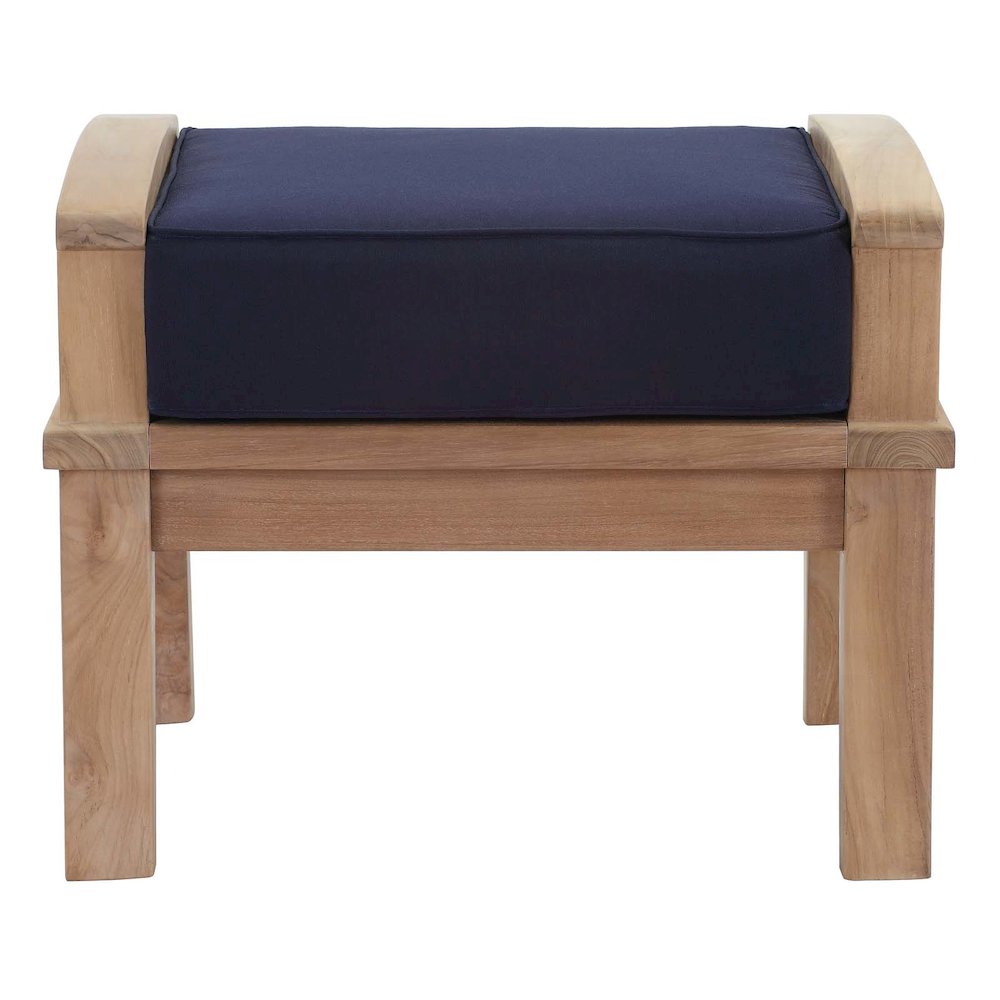 Marina Outdoor Patio Teak Ottoman. Picture 3