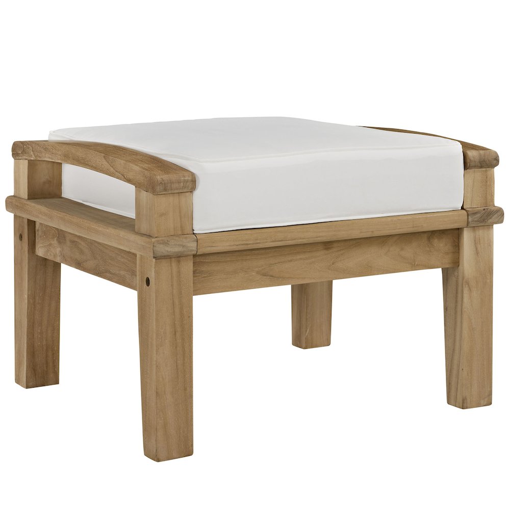 Marina Outdoor Patio Teak Ottoman. Picture 1