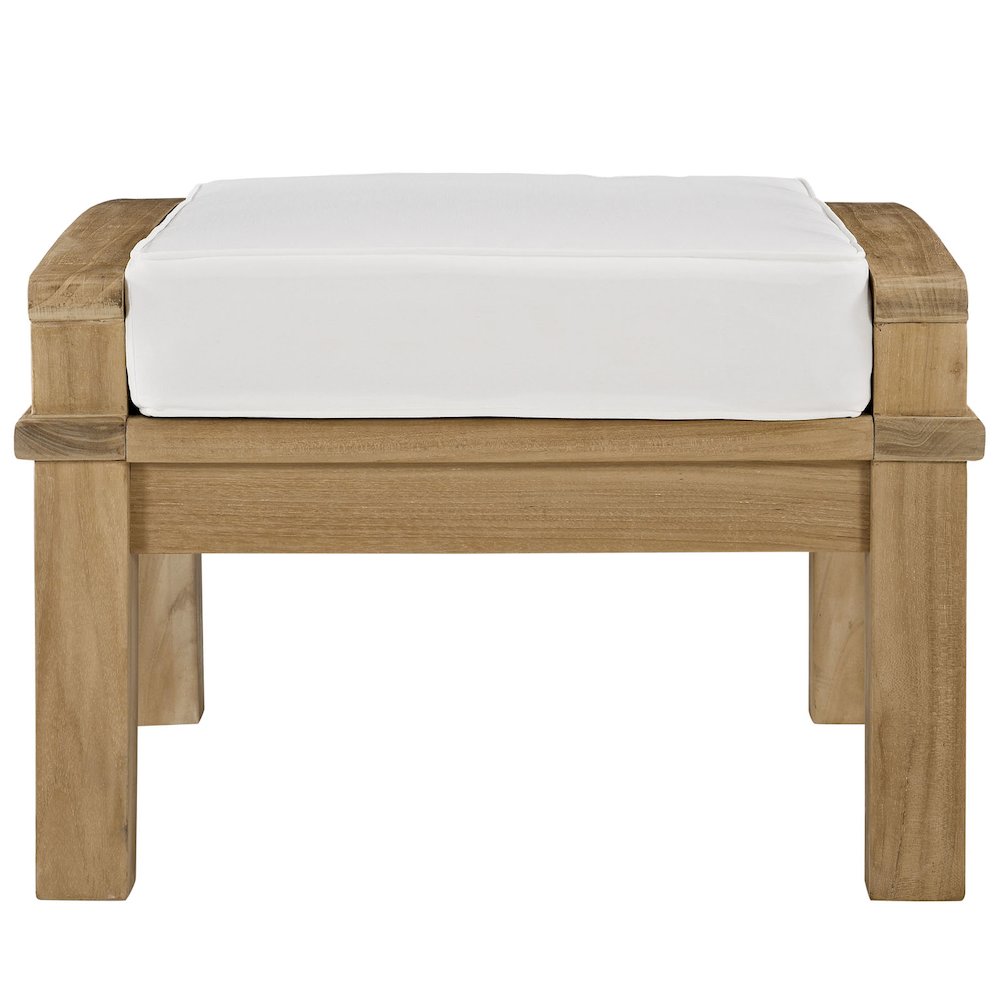 Marina Outdoor Patio Teak Ottoman. Picture 2