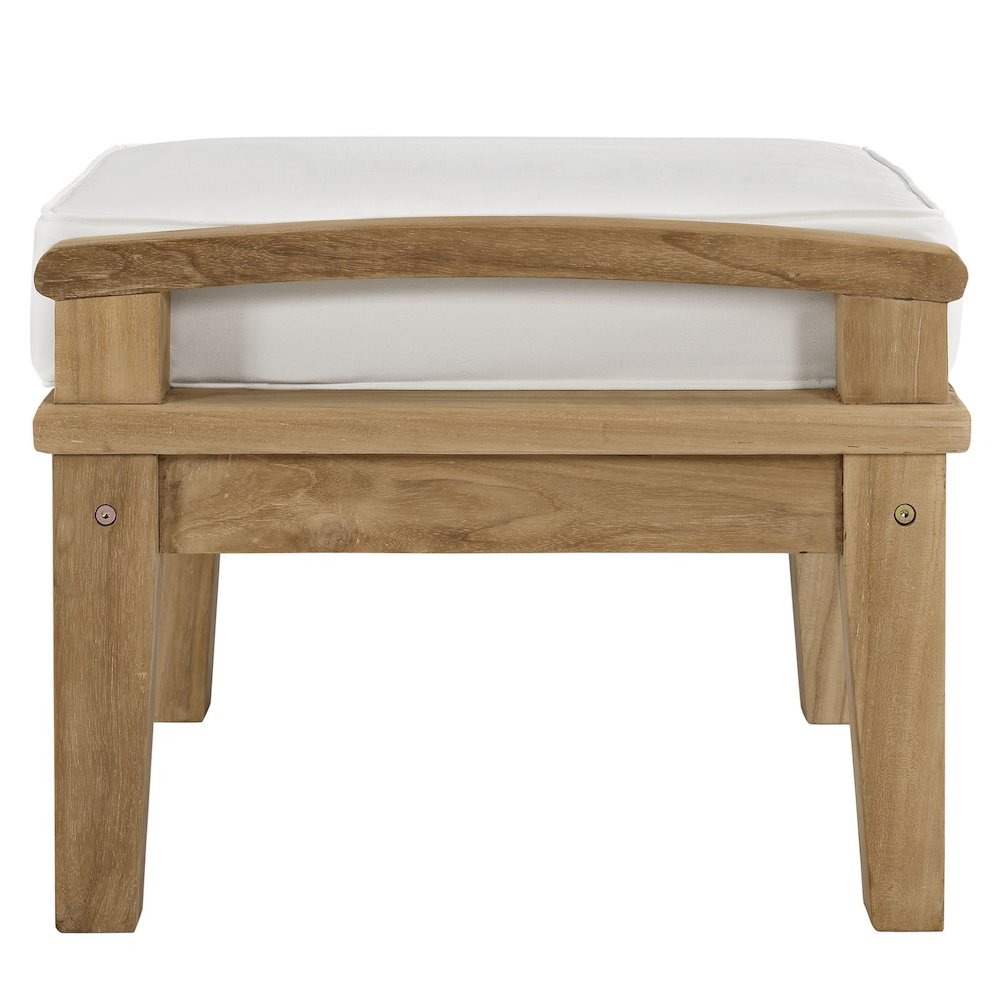 Marina Outdoor Patio Teak Ottoman. Picture 3
