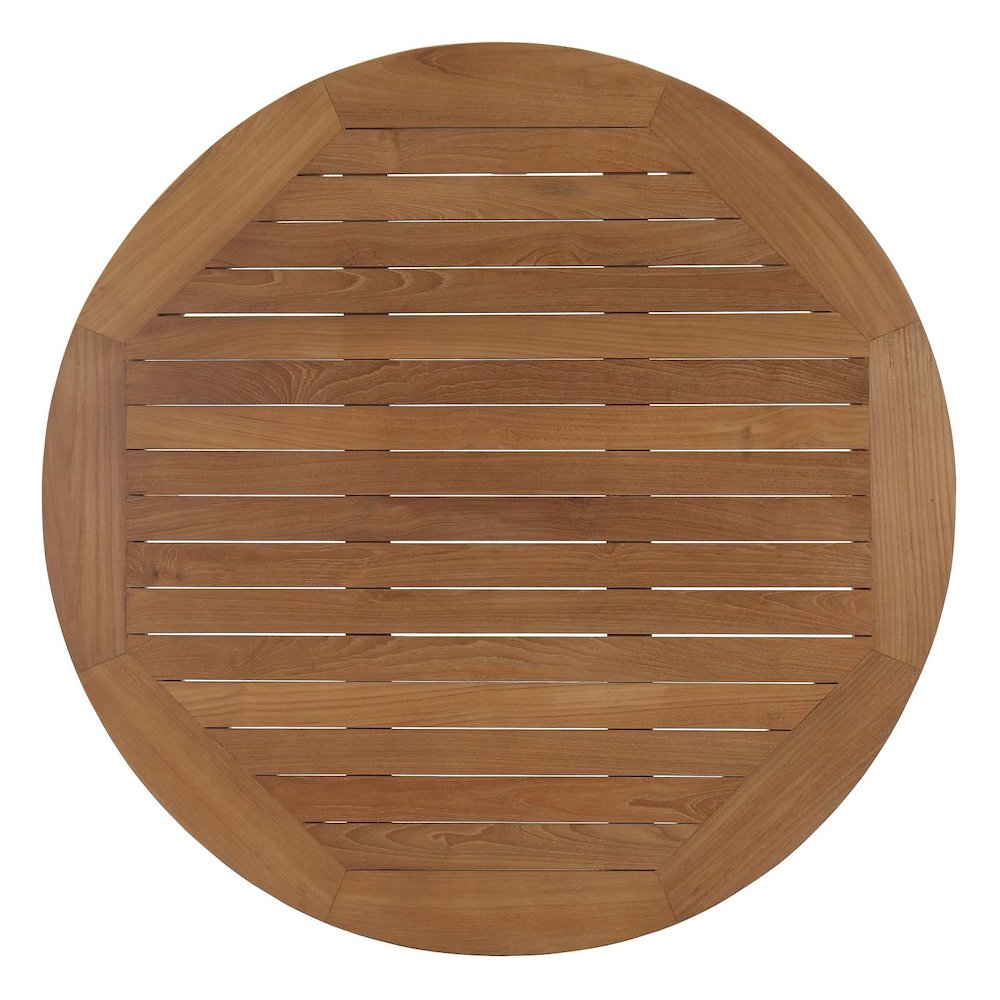Marina Outdoor Patio Teak Round Coffee Table. Picture 3