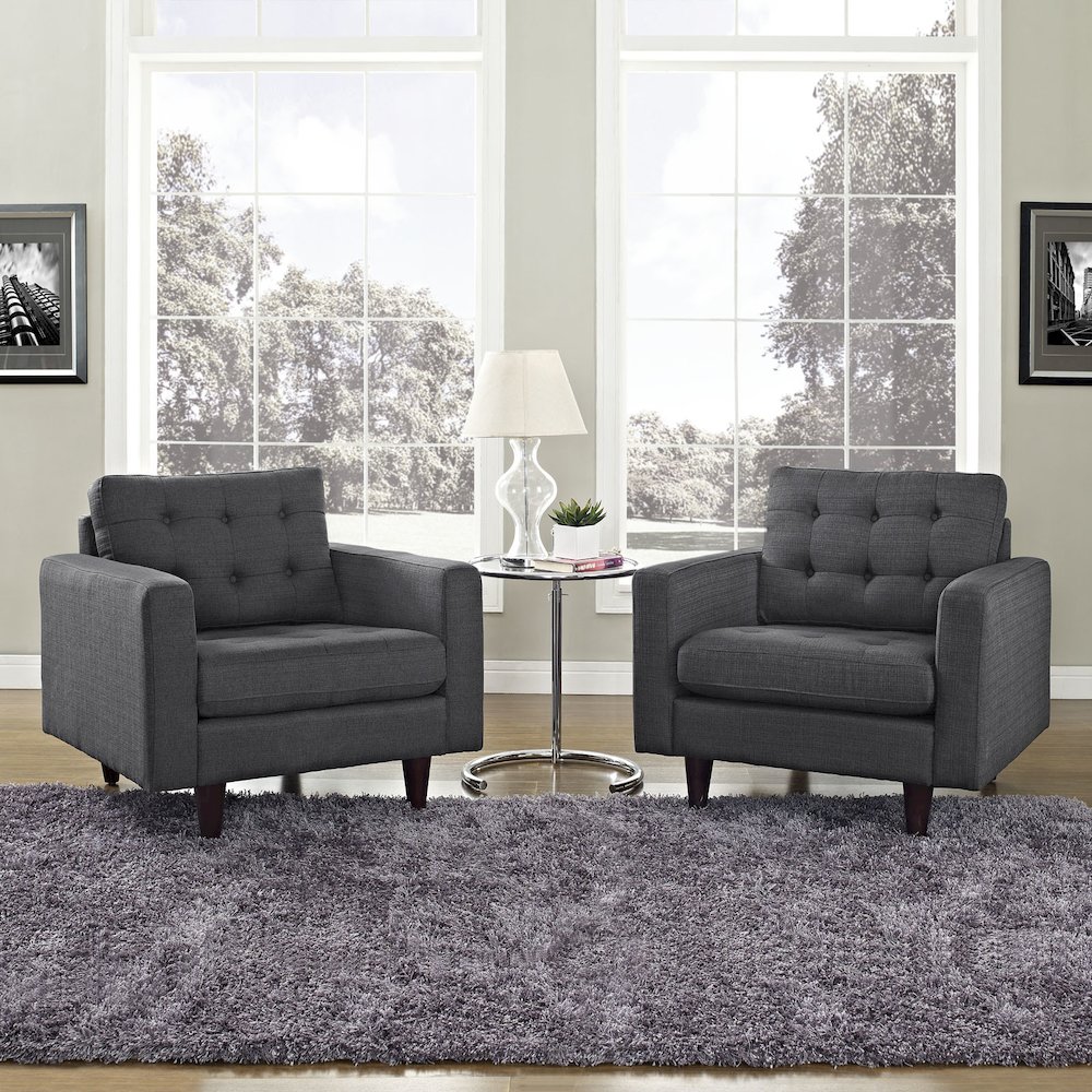 Empress Upholstered Fabric Armchair Set of 2. Picture 5