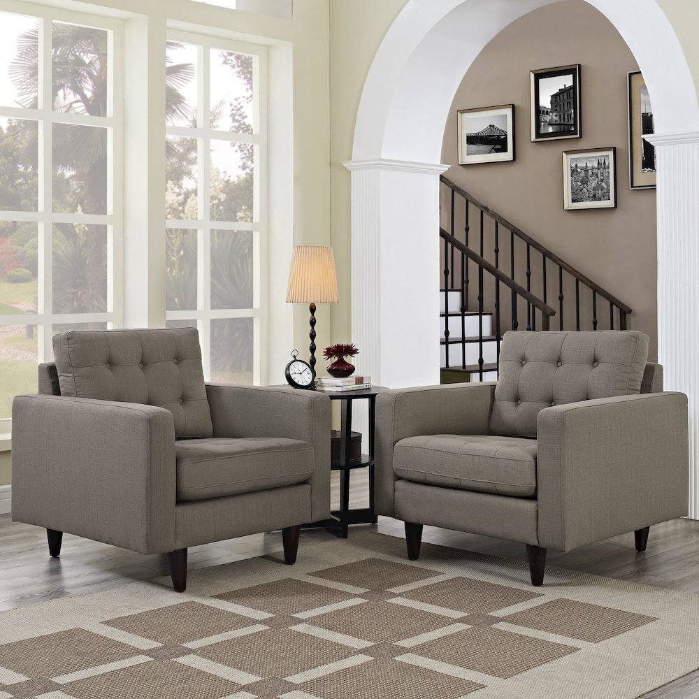 Empress Upholstered Fabric Armchair Set of 2. Picture 5