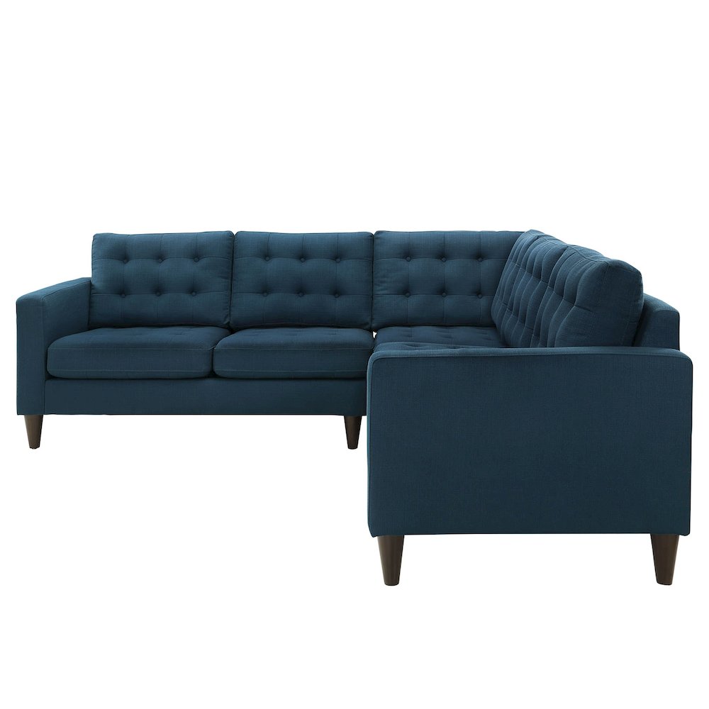 Empress 3 Piece Upholstered Fabric Sectional Sofa Set. Picture 2