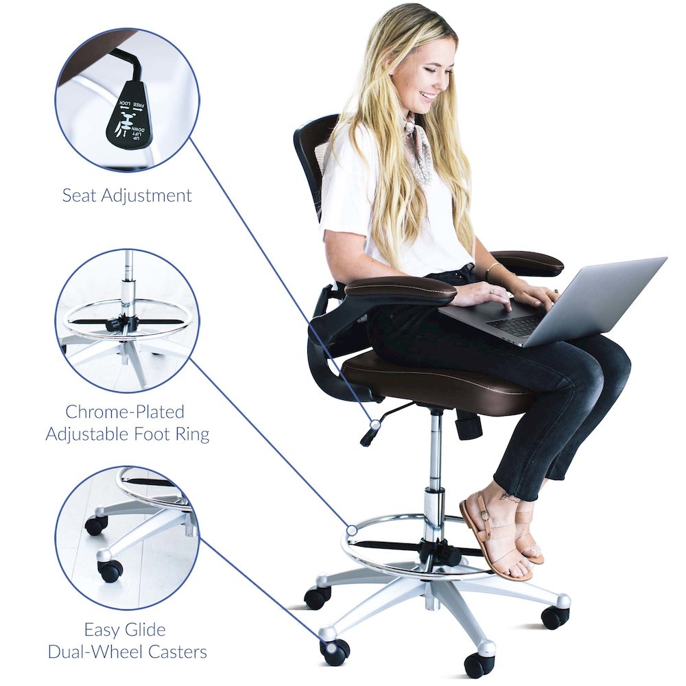 Attainment Vinyl Drafting Chair. Picture 3