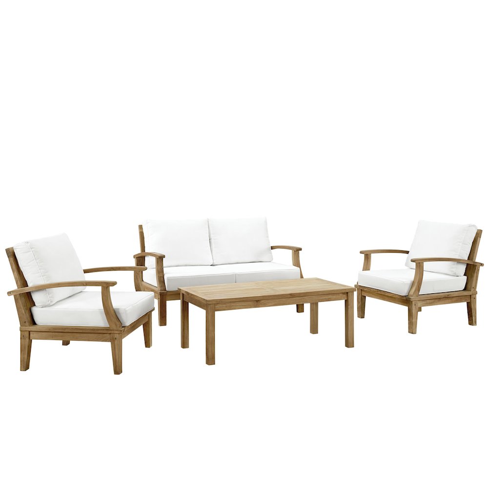 Marina 4 Piece Outdoor Patio Teak Set. Picture 1