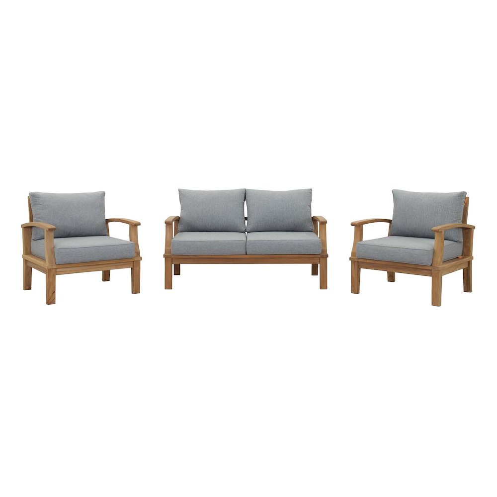 Marina 3 Piece Outdoor Patio Teak Set. Picture 1