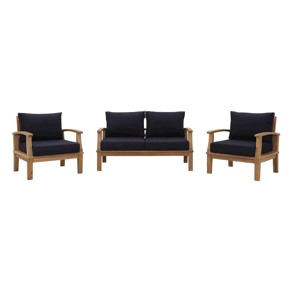 Marina 3 Piece Outdoor Patio Teak Set. Picture 1