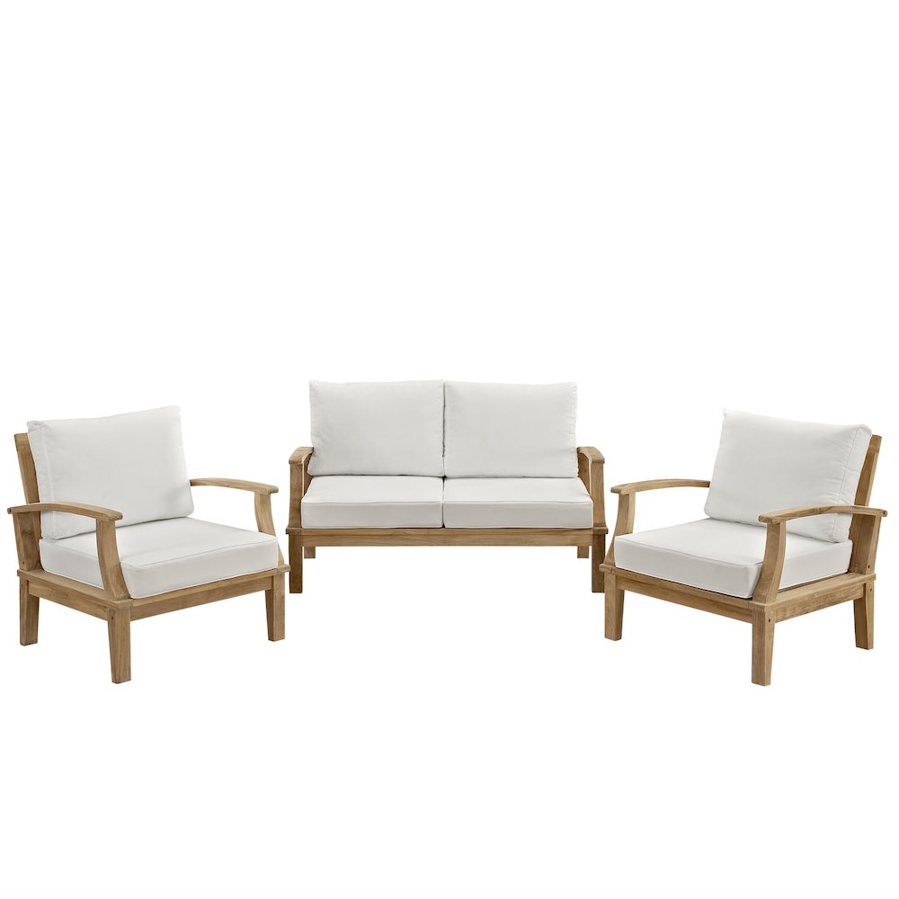 Marina 3 Piece Outdoor Patio Teak Set. Picture 1