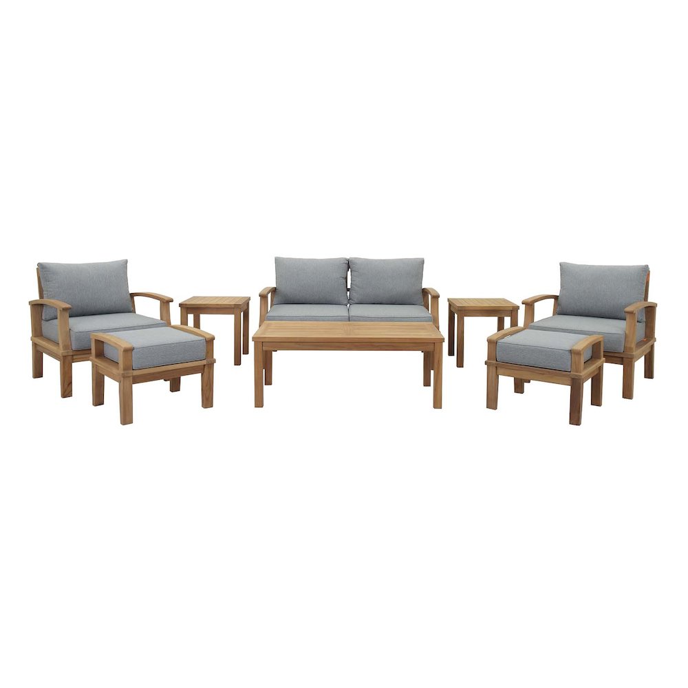 Marina 8 Piece Outdoor Patio Teak Set. Picture 1