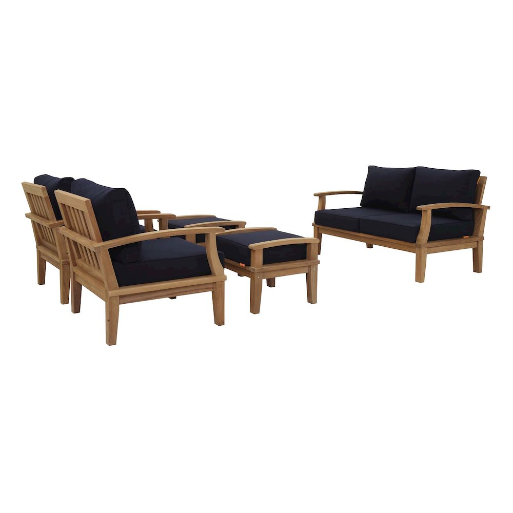 Marina 5 Piece Outdoor Patio Teak Set. Picture 1