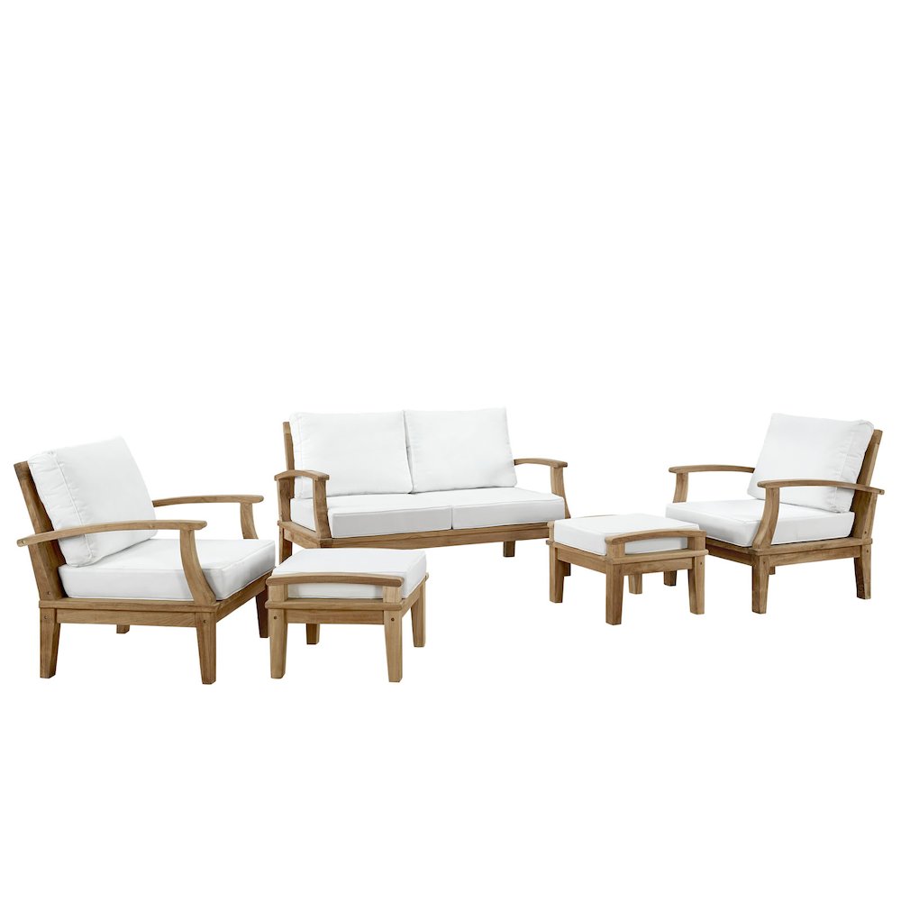 Marina 5 Piece Outdoor Patio Teak Set. Picture 1