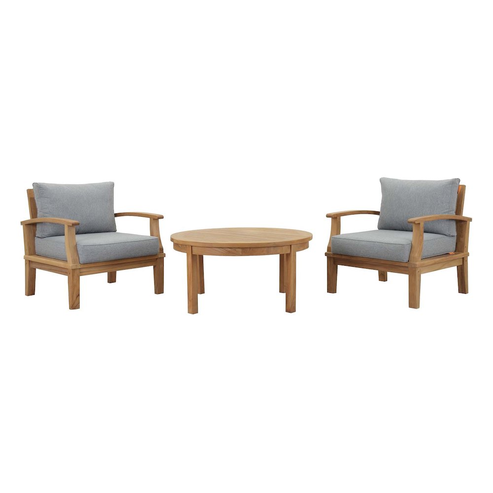 Marina 3 Piece Outdoor Patio Teak Set. Picture 1