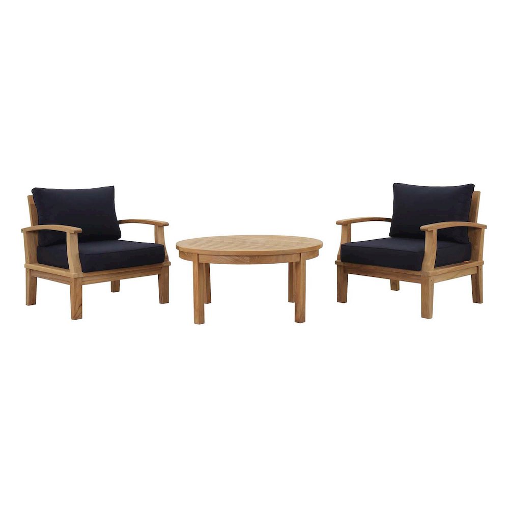 Marina 3 Piece Outdoor Patio Teak Set. Picture 1