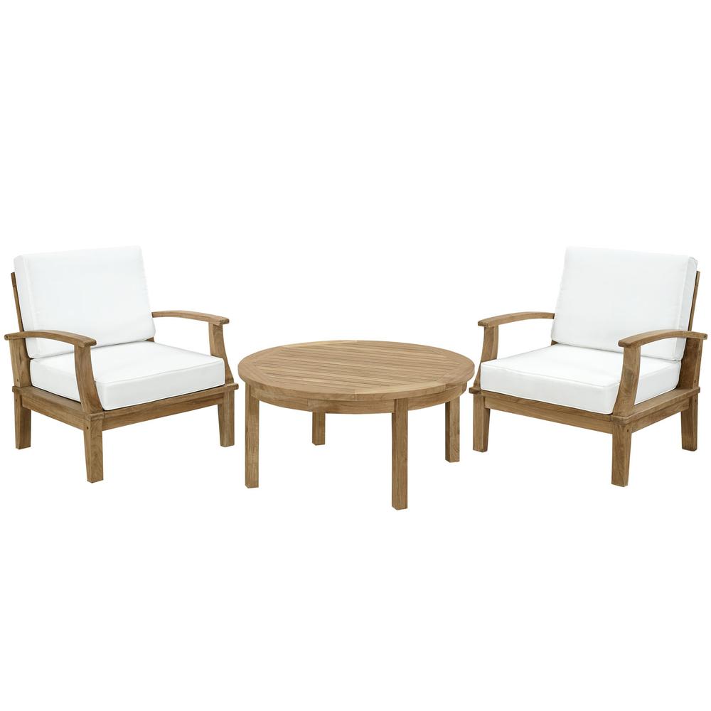 Marina 3 Piece Outdoor Patio Teak Set. Picture 1