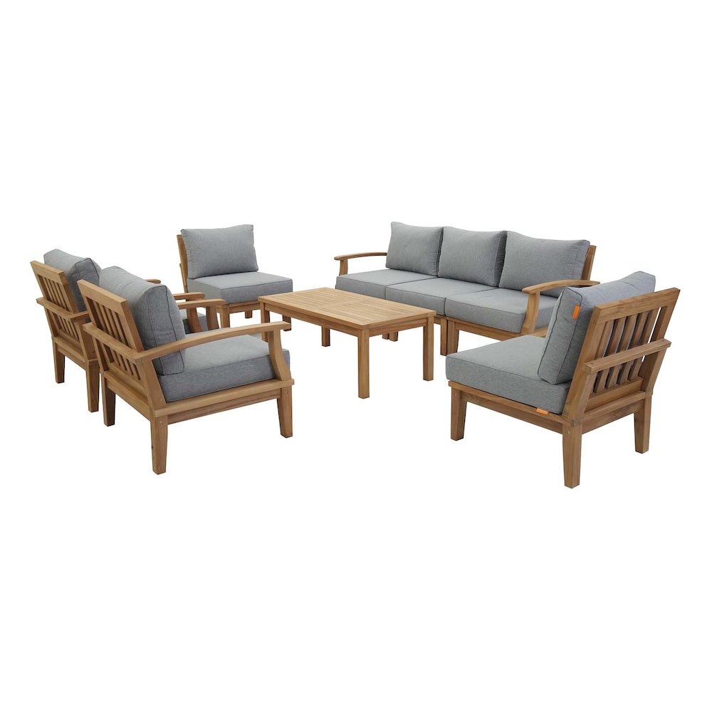 Marina 8 Piece Outdoor Patio Teak Set. Picture 1