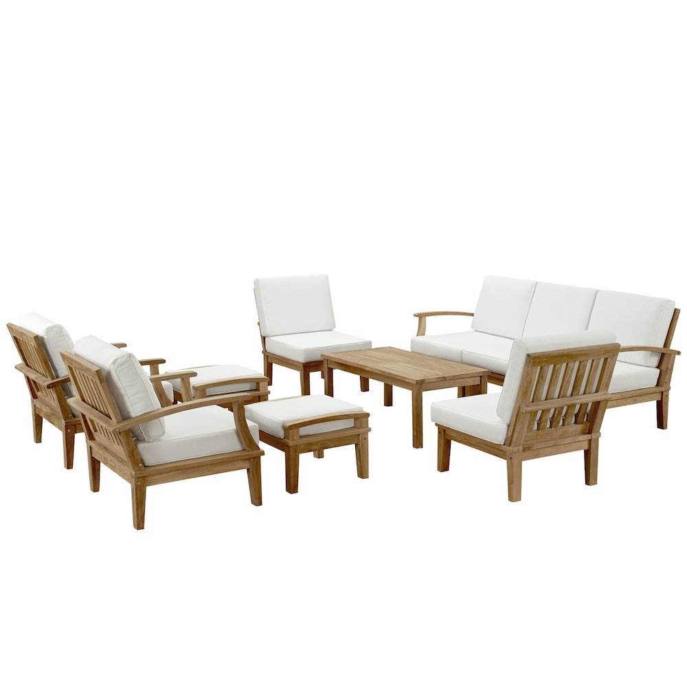 Marina 10 Piece Outdoor Patio Teak Set. Picture 1