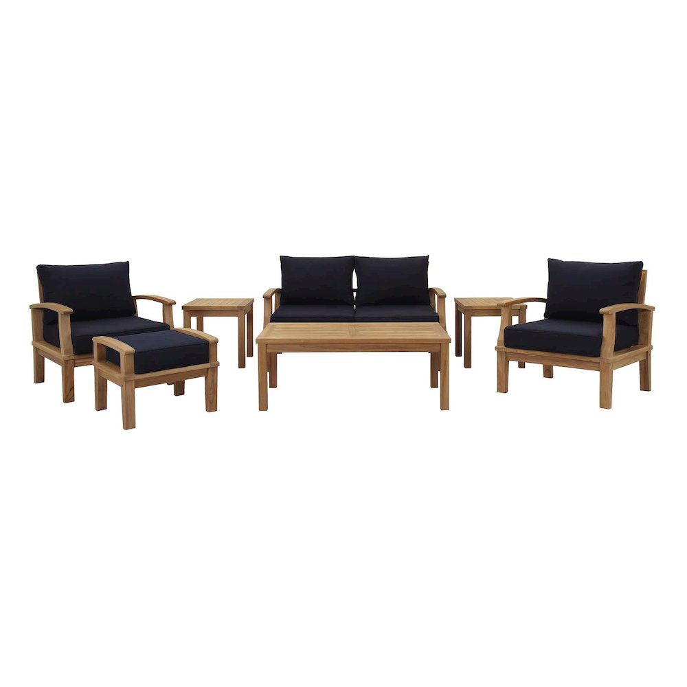 Marina 7 Piece Outdoor Patio Teak Set. Picture 1