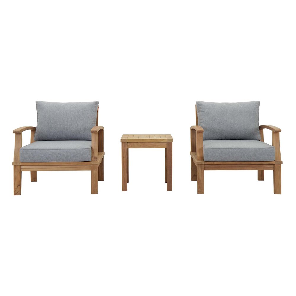 Marina 3 Piece Outdoor Patio Teak Set. Picture 1