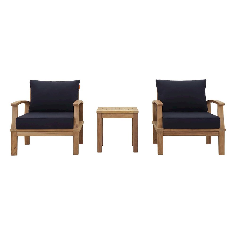 Marina 3 Piece Outdoor Patio Teak Set. Picture 1