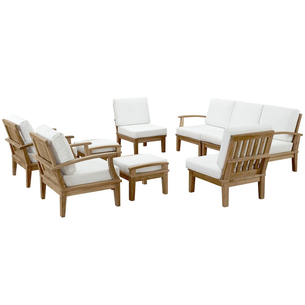 Marina 9 Piece Outdoor Patio Teak Set. Picture 1