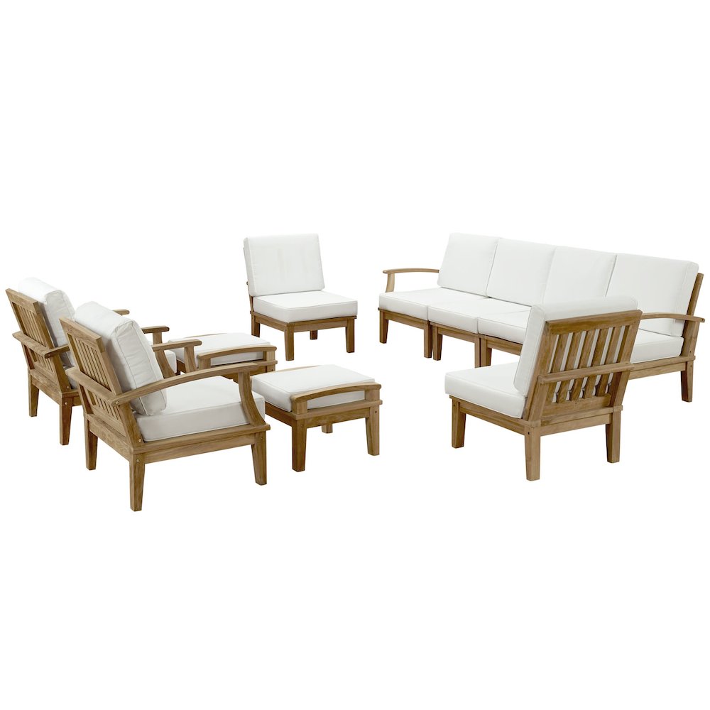 Marina 10 Piece Outdoor Patio Teak Set. Picture 1