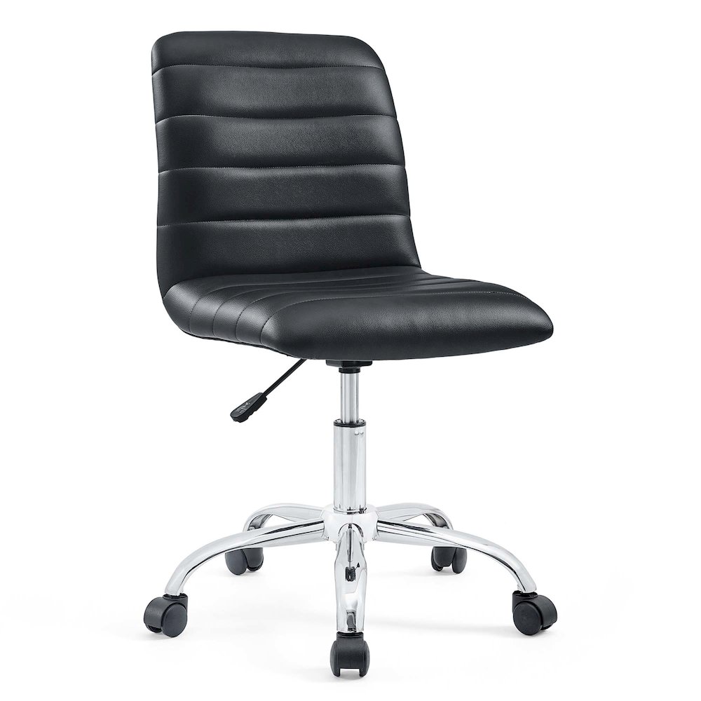 Ripple Armless Mid Back Vinyl Office Chair. Picture 1