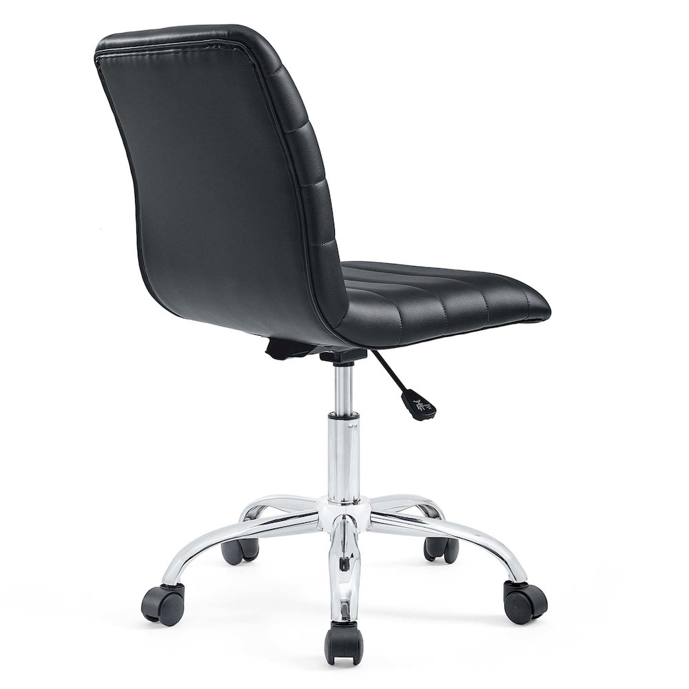Ripple Armless Mid Back Vinyl Office Chair. Picture 6