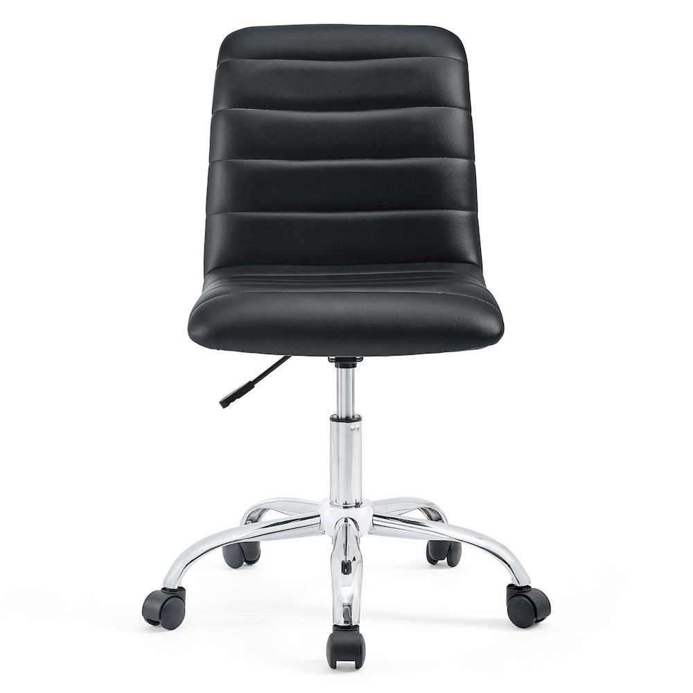 Ripple Armless Mid Back Vinyl Office Chair. Picture 7