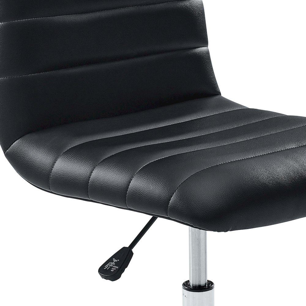 Ripple Armless Mid Back Vinyl Office Chair. Picture 8