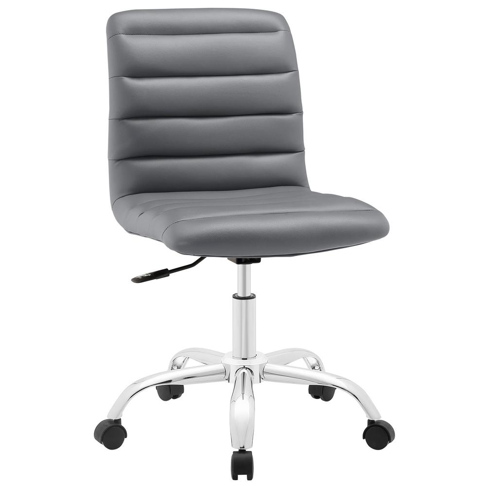 Ripple Armless Mid Back Vinyl Office Chair. Picture 1