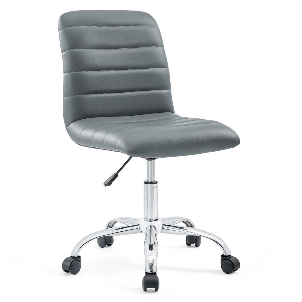 Ripple Armless Mid Back Vinyl Office Chair. Picture 1