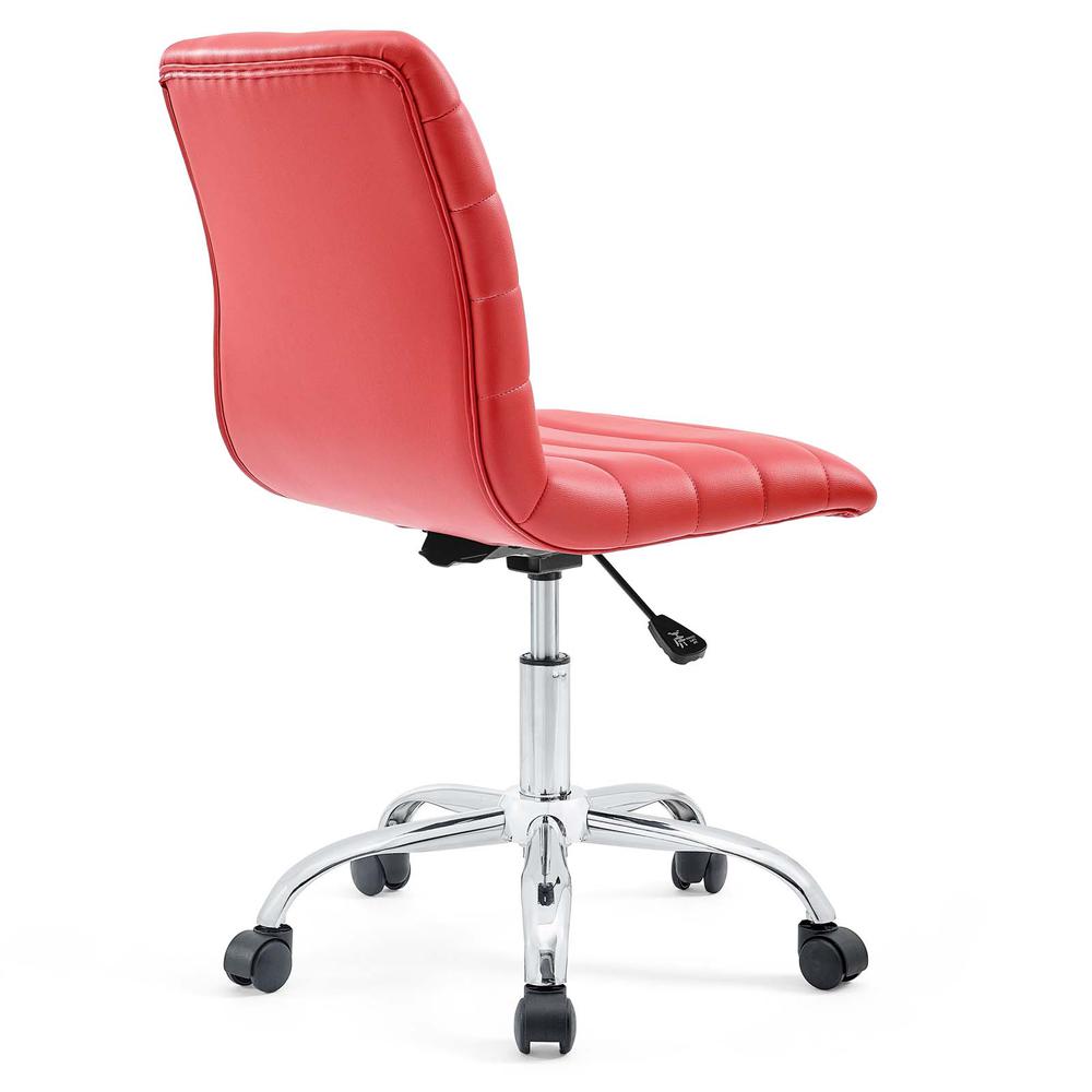 Ripple Armless Mid Back Vinyl Office Chair. Picture 3