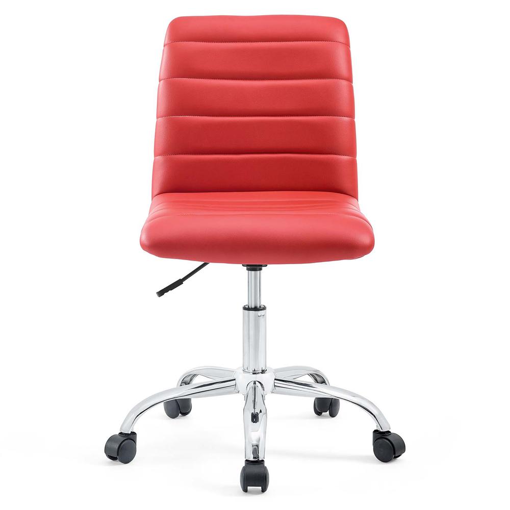 Ripple Armless Mid Back Vinyl Office Chair. Picture 4