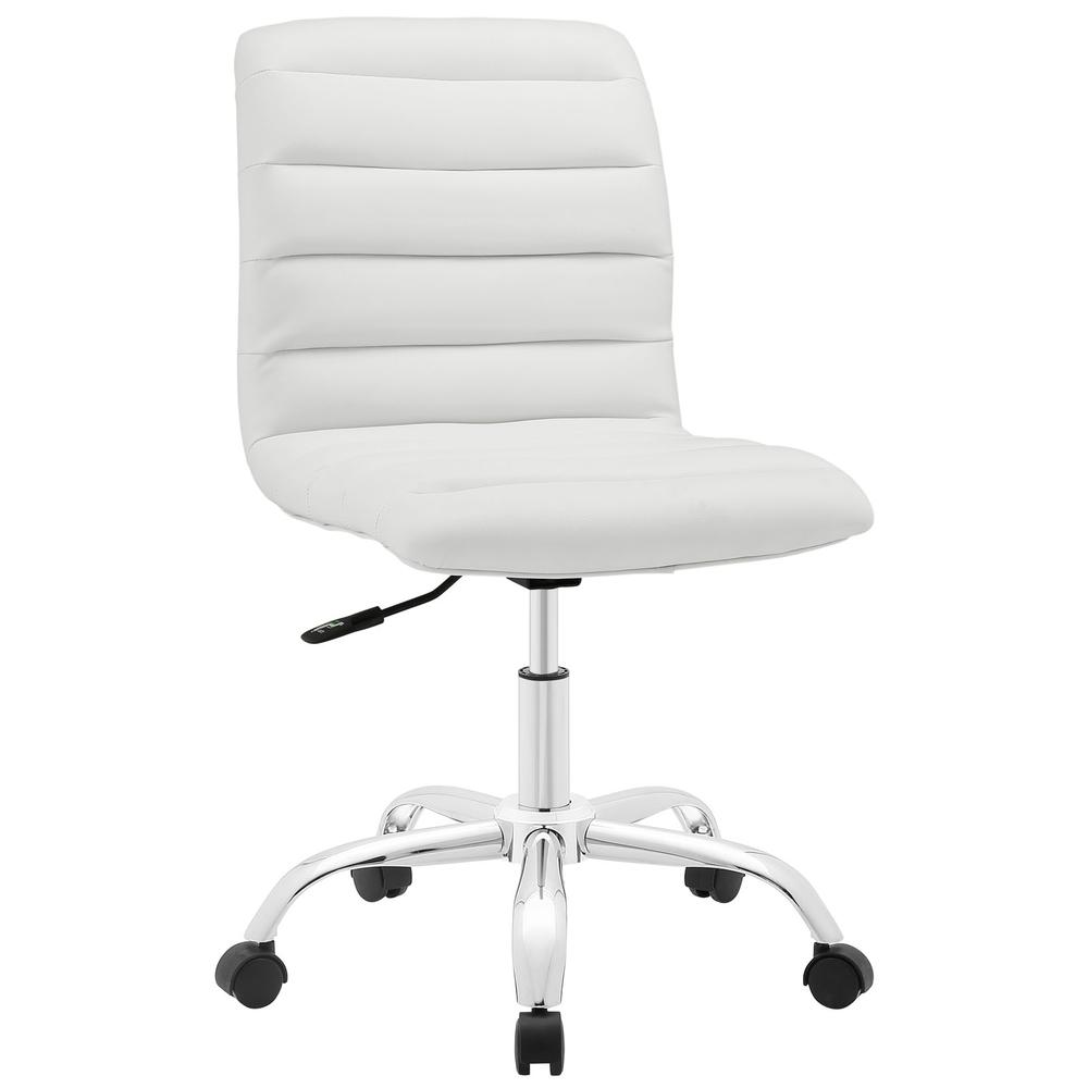 Ripple Armless Mid Back Vinyl Office Chair. Picture 1