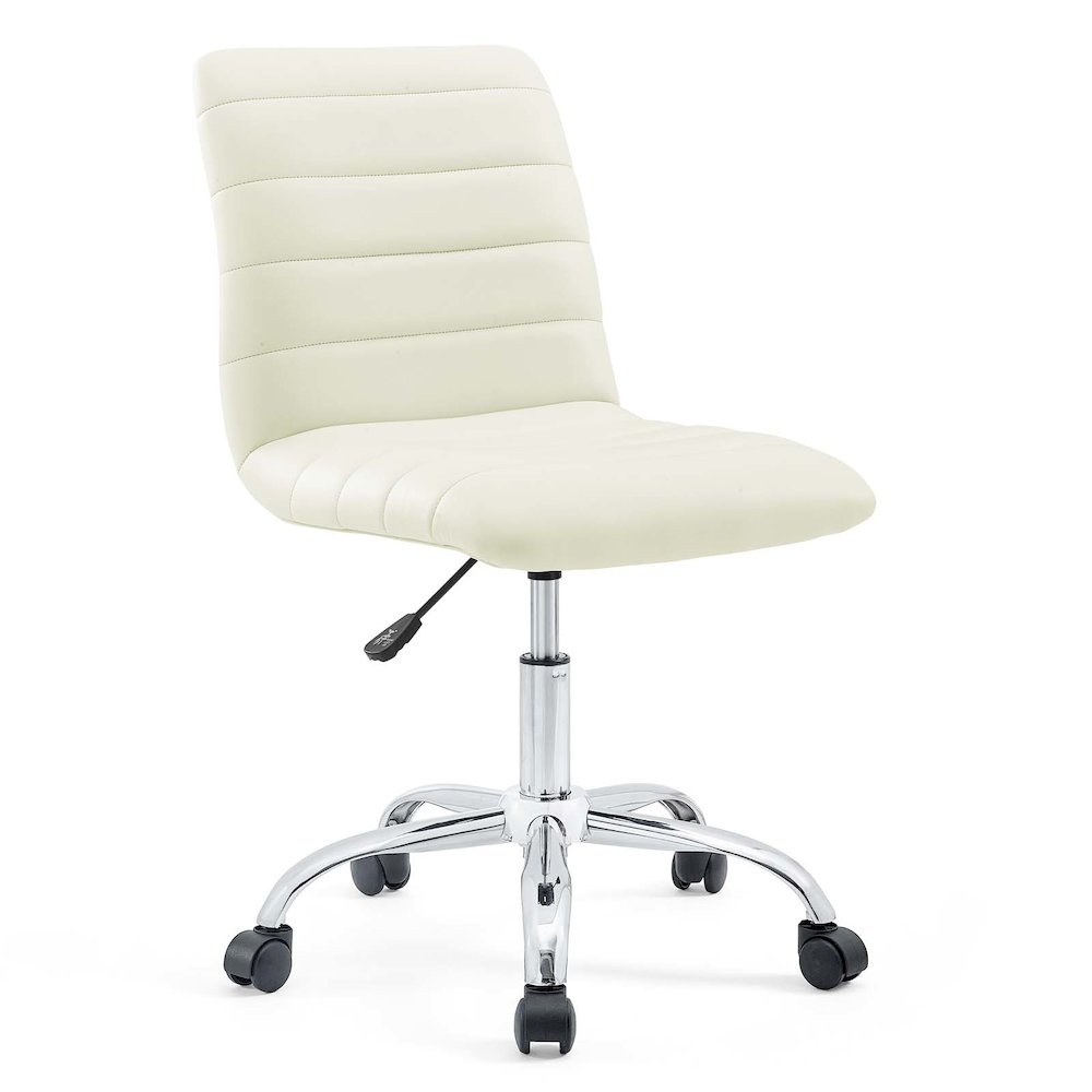 Ripple Armless Mid Back Vinyl Office Chair. Picture 2
