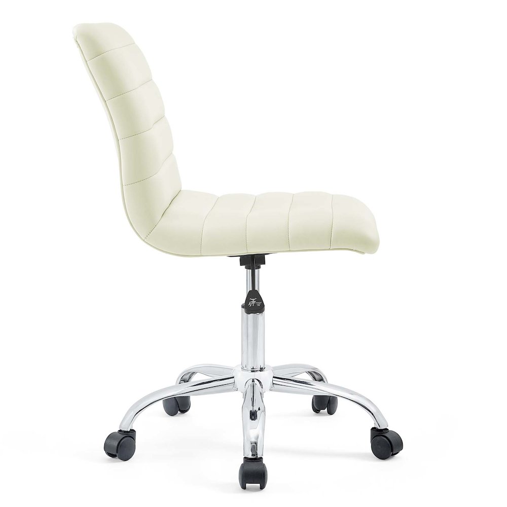 Ripple Armless Mid Back Vinyl Office Chair. Picture 3