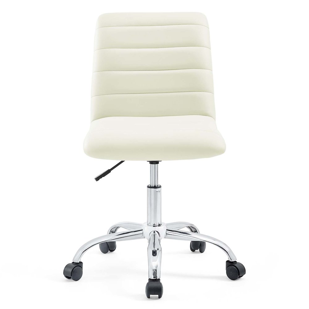 Ripple Armless Mid Back Vinyl Office Chair. Picture 5