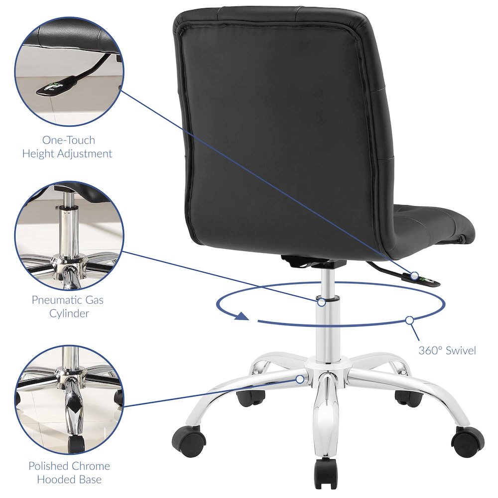 Prim Armless Mid Back Office Chair. Picture 2