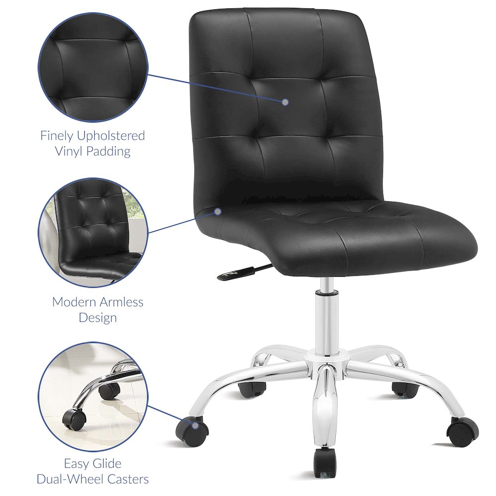 Prim Armless Mid Back Office Chair. Picture 3