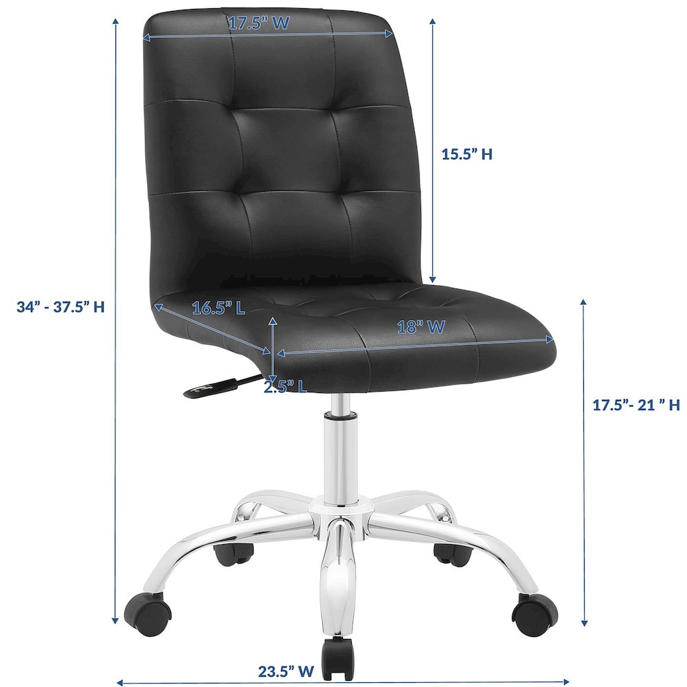 Prim Armless Mid Back Office Chair. Picture 4