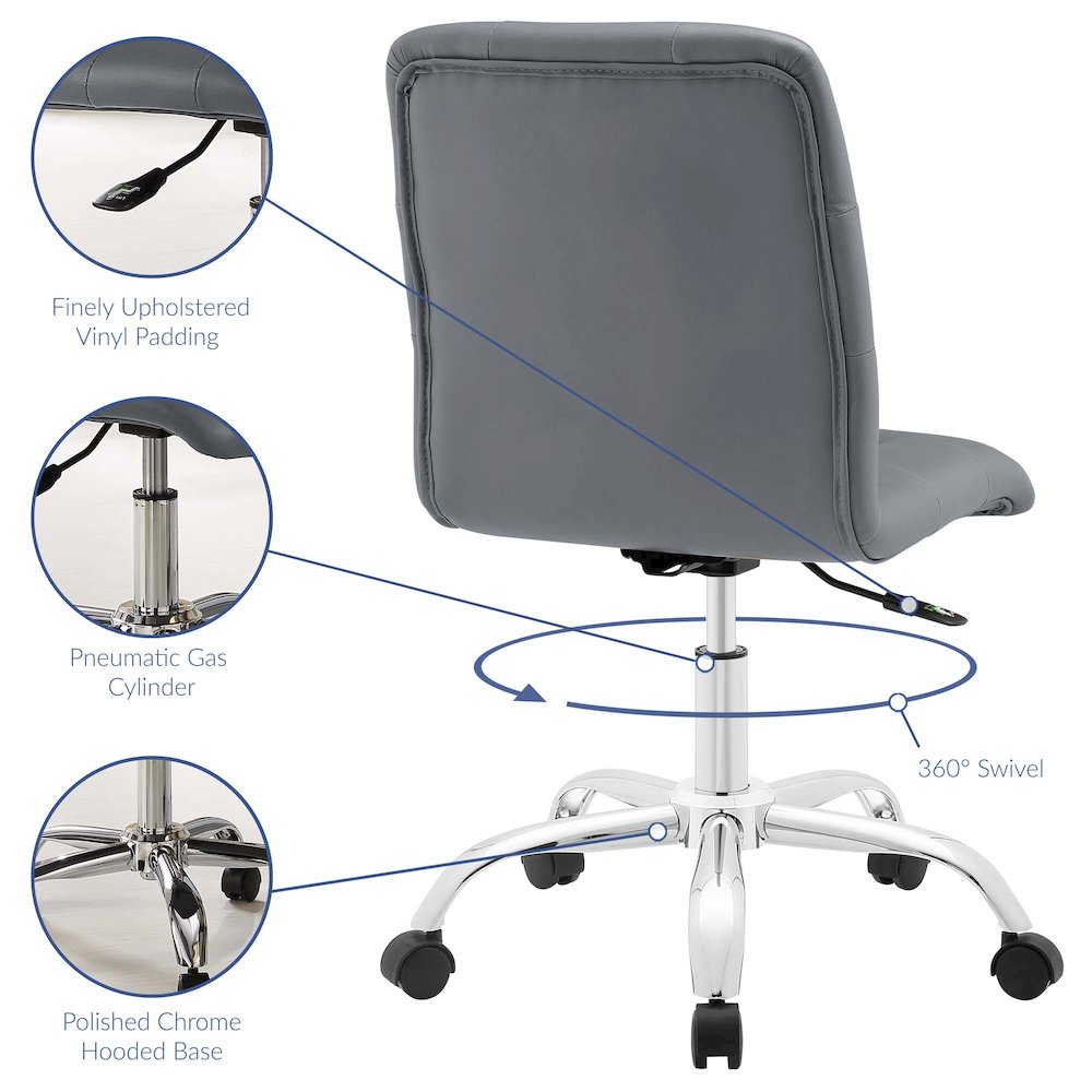 Prim Armless Mid Back Office Chair. Picture 2