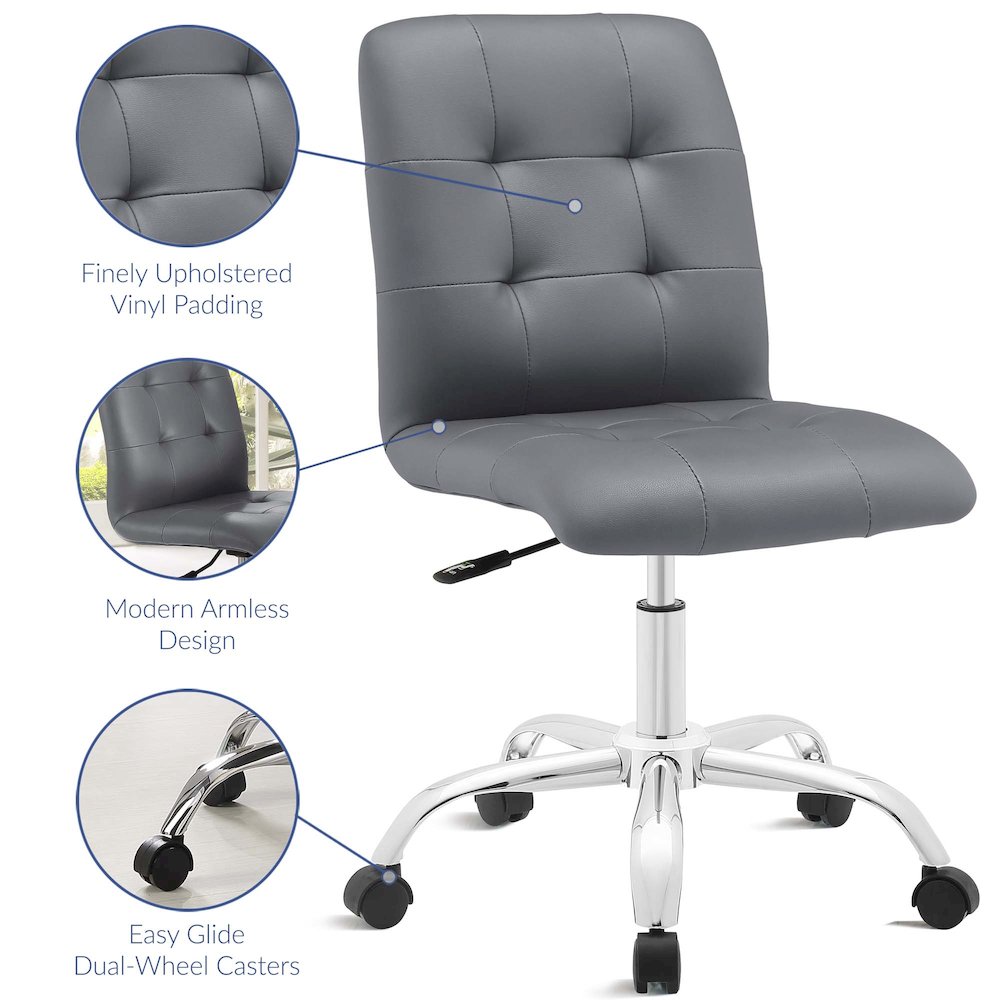 Prim Armless Mid Back Office Chair. Picture 3