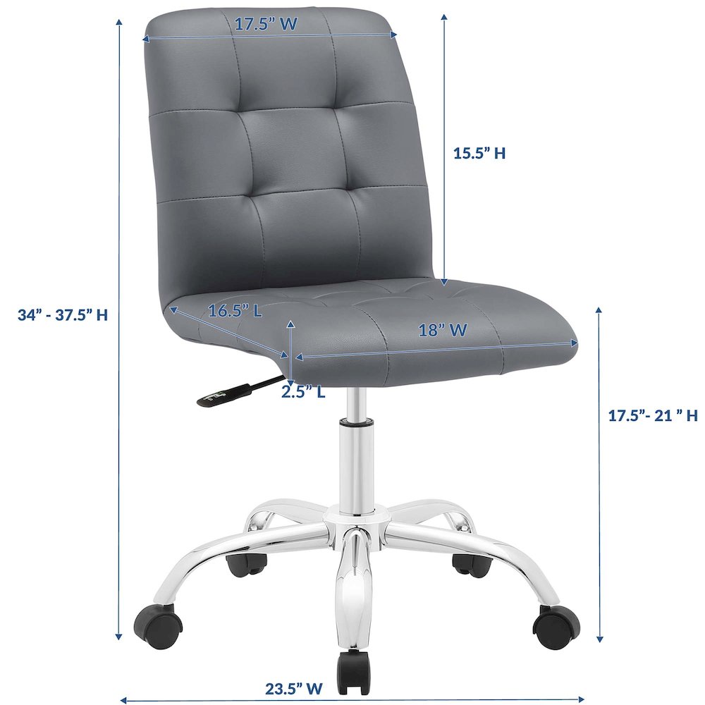 Prim Armless Mid Back Office Chair. Picture 4